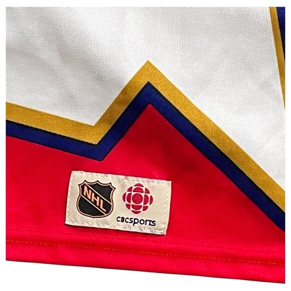 Roger Edwards Hockey Night In Canada Jersey Red Vintage 90s CBC Xl - Picture 9 of 15